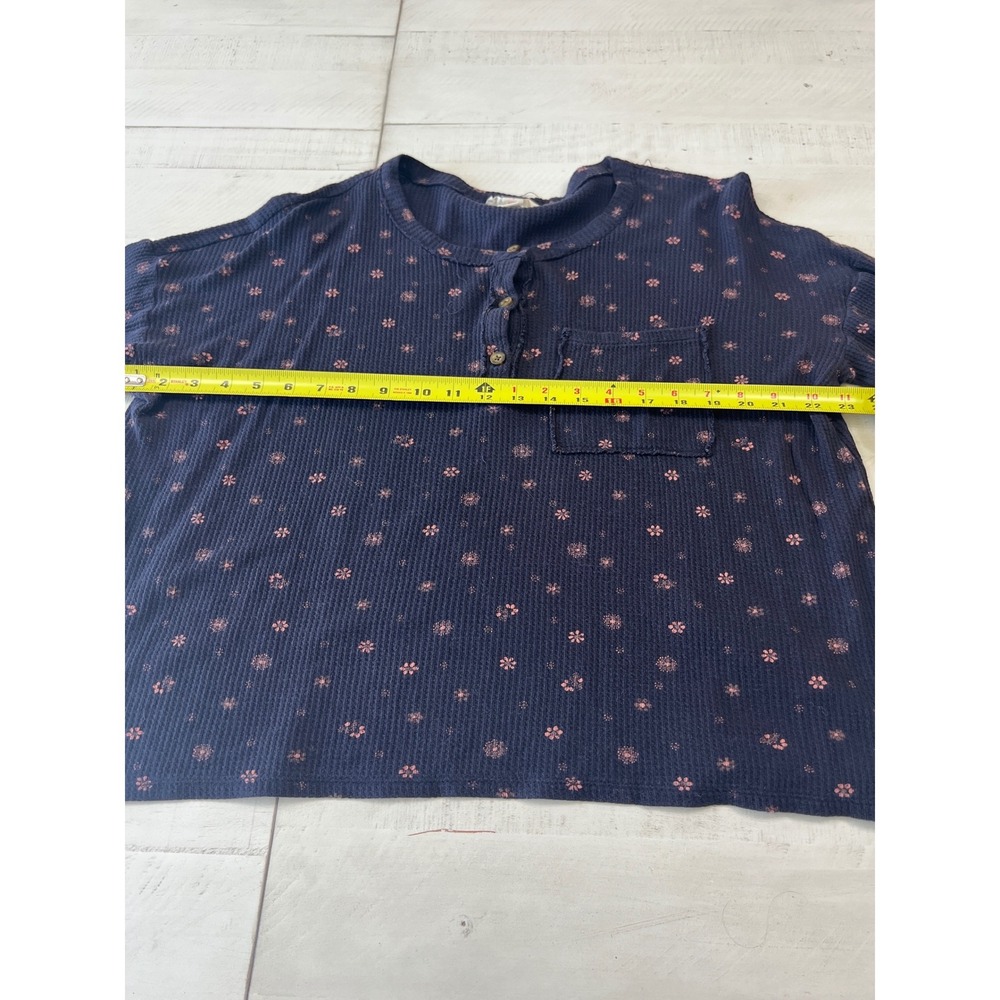 Madewell Waffle Knit Henley Pajama Top Bandana Floral Night Vision Thermal small - Picture 4 of 8